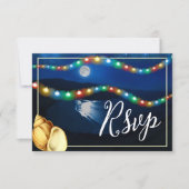 Elegante Moonlit Beach Wedding RSVP Karte (Vorderseite)