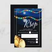 Elegante Moonlit Beach Wedding RSVP Karte (Vorne/Hinten)