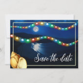 Elegante Moonlit Beach Wedding Save The Date (Vorderseite)