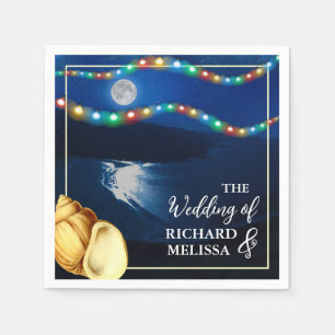 Elegante Moonlit Beach Wedding Serviette
