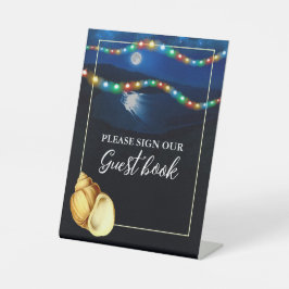 Elegante Moonlit Beach Wedding Sockelschild