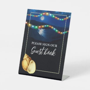 Elegante Moonlit Beach Wedding Sockelschild