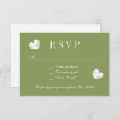 Elegante moosgrüne UAWG Hochzeitskarten RSVP Karte (Vorne/Hinten)