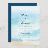 Elegante Morgenstunden Ozean Mist Seafront Beach H Einladung (Vorne/Hinten)