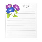Elegante Morning Glory Blume Personalisiert Notizblock (Vorderseite)