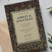 Elegante Morris Violet & Columbine Pattern Wedding Einladung