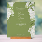 Elegante Moss Green White Hydrangeas Dusche Willko Acrylschild (Neutral)