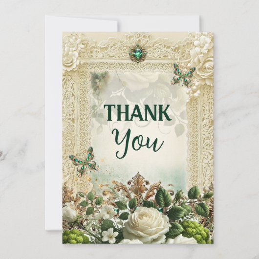 Elegante Moss & Moonlight Vintage Spitze Danke Ca (Vorderseite)