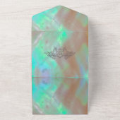 Elegante Mother-of-Pearl Green Wedding All In One Einladung (Außenbereich)