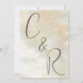 Elegante Mother-of-Pearl Peach Wedding Einladung (Rückseite)