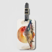 Elegante Mount Fuji Japan Malerei Gepäckanhänger (Vorderseite Vertikal)