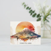 Elegante Mount Fuji Japan Malerei Postkarte (Stehend Vorderseite)