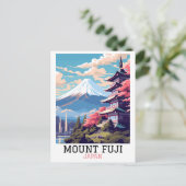 Elegante Mount Fuji Japan Reisen Kunst Postkarte (Stehend Vorderseite)