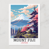 Elegante Mount Fuji Japan Reisen Kunst Postkarte (Vorderseite)