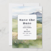 Elegante Mountain Meadow Wedding Save The Date (Vorderseite)