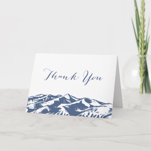 Elegante Mountain Wedding Dankeschön Card Dankeskarte (Vorderseite)