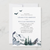 Elegante Mountains Forest Wedding QR Code Einladung (Vorderseite)