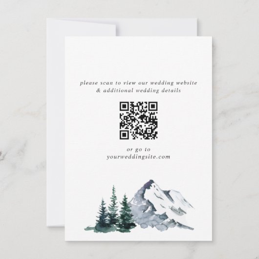 Elegante Mountains Forest Wedding QR Code Einladung (Rückseite)