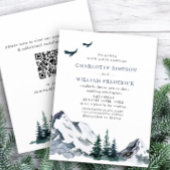 Elegante Mountains Forest Wedding QR Code Einladung