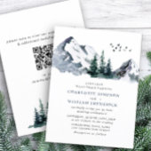Elegante Mountains Forest Wedding QR Code Einladung