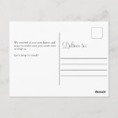 Elegante Moving Ankündigung Neue Adresse Postkarte (Rückseite)