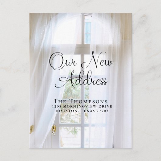 Elegante Moving Ankündigung Neue Adresse Postkarte (Vorderseite)