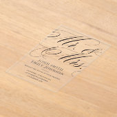 Elegante Mr & Mr Script Kalligrafie Acryleinladungen (Ablage )