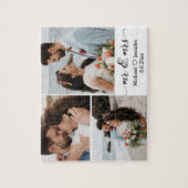 elegante mr & mrs Hochzeit 3 Foto Collage Jig Puzzle (Vertikal)