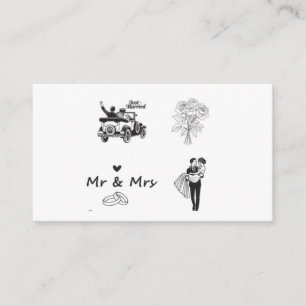Elegante Mr & Mrs Hochzeitseinlagekarte Begleitkarte