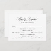 Elegante Multi Event Wedding Probe RSVP Card Einladung (Vorne/Hinten)