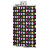 Elegante Multicolor Edelsteine auf schwarz Flachmann (Links)