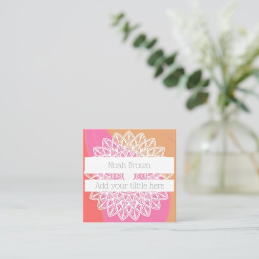 Elegante Multicolor Mandala Logo Business Card Telefonnummerkarte (Stehend Vorderseite)