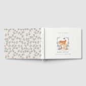 Elegante Mum Deer Fawn Floral Wappen Baby Shower Gästebuch (Voll)