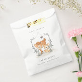 Elegante Mum Deer Fawn Floral Wappen Baby Shower Geschenktütchen (Versiegelt)