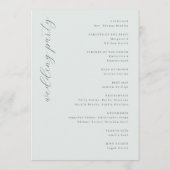 Elegante Münz-Typografische Hochzeit Programm (Rückseite)