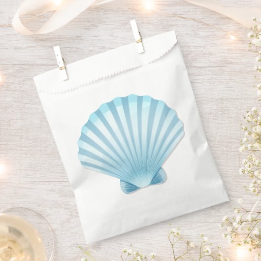 Elegante Muschel Beach Blue Nautical Wedding Party Geschenktütchen (Ausgeschnitten)