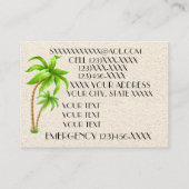 Elegante Muschel Calling Card / Contacts / Busines Telefonnummerkarte (Rückseite)