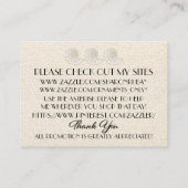 Elegante Muschel Calling Card / Contacts / Busines Visitenkarte (Rückseite)