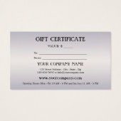 Elegante Muschel Festivals Geschenkgutschein (Rückseite)