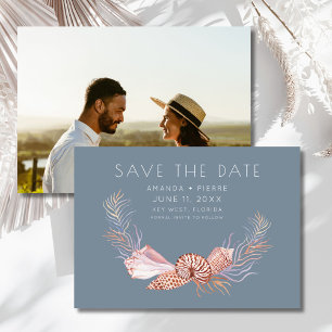Elegante Muschel-Foto-Strandhochzeit - Heiratet ba Save The Date