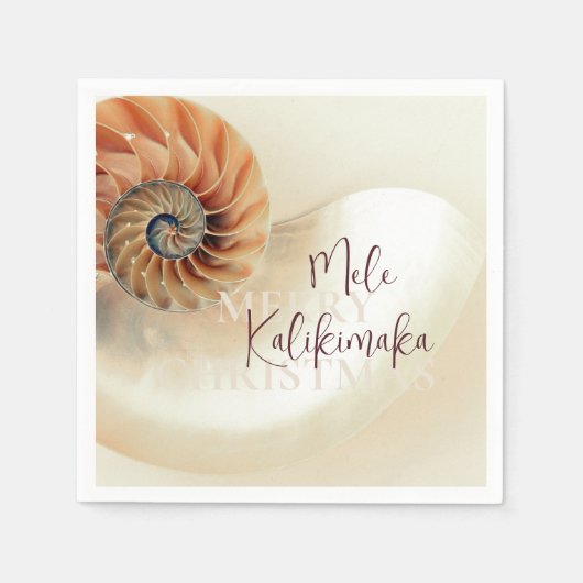 Elegante Muschel Hawaiian Weihnachten Serviette (Vorderseite)