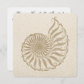 Elegante Muschel Hochzeit Einladung (Vorne/Hinten)