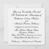 Elegante Muschel Hochzeit Einladung (Rückseite)