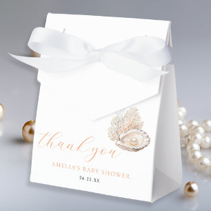 Elegante Muschel-Perlen-Baby-Shower-Geschenkbox Geschenkschachtel