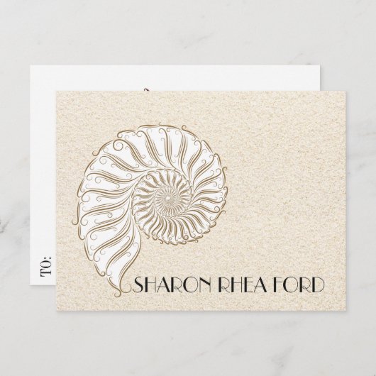 Elegante Muschel Postkarte (Vorne/Hinten)