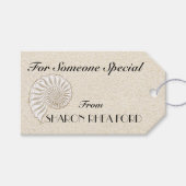 Elegante Muschel Tag Geschenkanhänger (Vorderseite (Horizontal))
