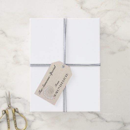 Elegante Muschel Tag Geschenkanhänger (Mit Garn)
