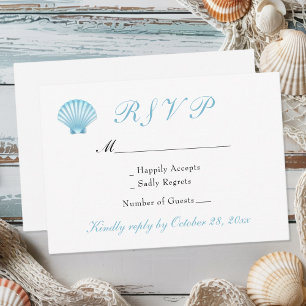 Elegante Muscheln an der Küste Nautical Beach Hoch RSVP Karte