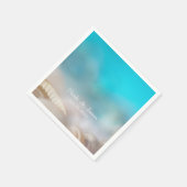 Elegante Muscheln Blue Tropical Beach Hochzeit Serviette (Ecke)