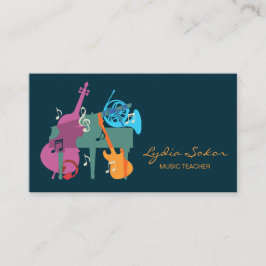 Elegante Music Teacher Business Card Visitenkarte